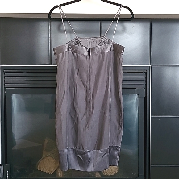 Magali Pascal 100% Silk Gray Mini Dress with Brass and Rhinestone, Size M - Picture 2 of 12